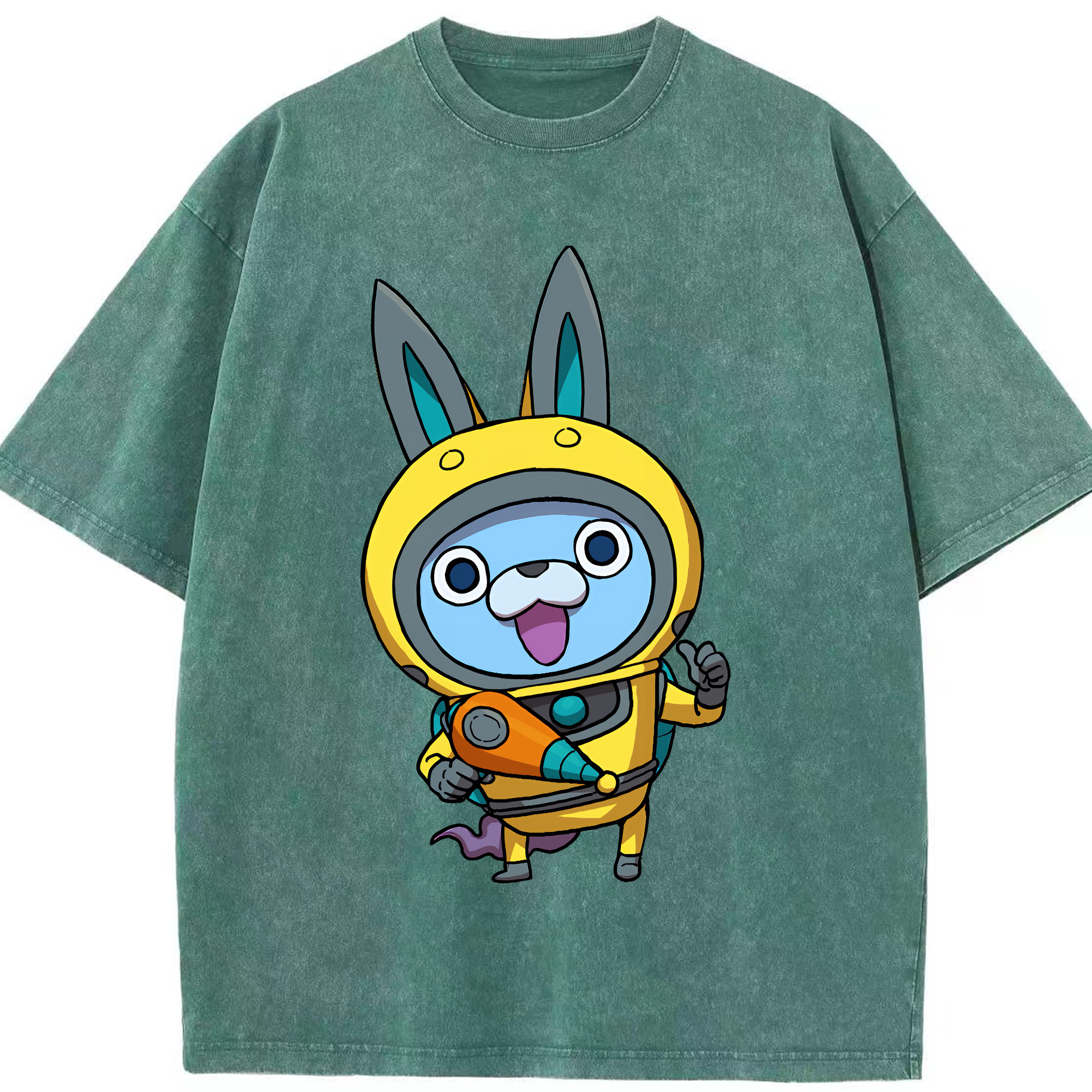 （画像用） 妖怪ウォッチ Yo-kai Watch 綿100% ヴィンテージ風 半袖Tシャツ（フロントプリント）